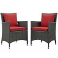 Sojourn 2 Piece Outdoor Patio Sunbrella® Dining Set - East End Imports EEI-2242-CHC-RED-SET