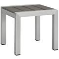 Shore Outdoor Patio Aluminum Side Table EEI-2248-SLV-GRY