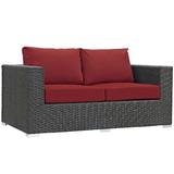 Sojourn Outdoor Patio Sunbrella® Loveseat EEI-1851-CHC-RED