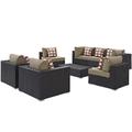 Convene 8 Piece Outdoor Patio Sectional Set EEI-2368-EXP-MOC-SET