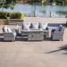 Highland Dunes Cribb 5-Piece w/ Gas Fire Pit Coffee Table Rattan Sofa Seating Group w/ Cushions Synthetic Wicker/All - Weather Wicker/Wicker/Rattan | Outdoor Furniture | Wayfair