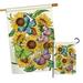 Breeze Decor 2 Piece Butterflies on Sunflower Spring Floral Impressions Decorative Vertical 2-Sided Flag Set in Green/Yellow | Wayfair
