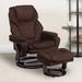 Charlton Home® Casey-Jane 31.5" Wide Manual Swivel Standard Recliner w/ Ottoman Microfiber/Microsuede in Brown | 42 H x 31.5 W x 42 D in | Wayfair