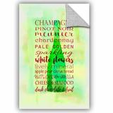 Winston Porter Champagne Wine Removable Wall Decal Vinyl in White | 36 H x 24 W in | Wayfair 981C11A0BFA0458EB2BCFF1360C65BB5