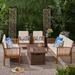 Longshore Tides Brice Outdoor 6 Piece Sofa Seating Group w/ Cushions Wood in Brown | 33.25 H x 77.75 W x 27.75 D in | Wayfair