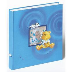 Walther UK-163-L Babyalbum Heart Bears mit Ausstanzung zur persönlichen Gestaltung, 60 weiße Seiten, 4 Seiten illustrierter Vorspann, 28 x 30,5 cm blau
