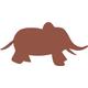 Indigos 4250380592428 Wandtattoo w050 Elefant Afrika 96 x 47 cm, braun