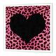 3dRose HT 20395 _ 3 Punk Rockabilly Pink Cheetah Animal Print Schwarz Herz Bügelpapier für weiß Material, 10 by 25,4 cm