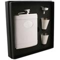 Visol Cloud Leather Stainless Steel Hip Flask, 6-Ounce, White by Visol