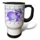 3dRose Pretty Purple Nilpferd Cute Hippo Thermobecher Edelstahl, 14-Ounce