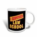 3dRose Ich überlebte Law School Survial Stolz und Humor Design Tasse, 15 oz, Keramik, weiß, 11,43 x 8,45 x 12,7 cm