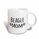 3dRose Beagle Hund-, mit Prints-Doggy Lover-Proud Mama mit der Love-Magic, Kaffeebecher, Keramik, Braun, 10.16 cm x 7,62 x-Uhr