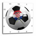 3dRose DPP 157018 _ 2 Fußball mit den nationalen Flagge von Kroatien auf ES Kroatische Wanduhr, 13 von 33 cm