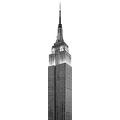 Komar Vlies Fototapete Empire State Building, Grau, 50 x 250 cm