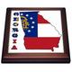 3dRose State Flagge in die Übersichtskarte und Buchstaben von Georgia-Trivet Kacheln, 8 20,3 cm, Keramik, braun, 19,05 x 2,22 x 19,05 cm