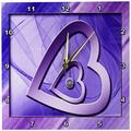 3dRose DPP 40348 _ 2 Zwei Herzen mit Juwel, Purple-Wall Uhr, 13 von 33 cm