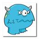 3dRose Silly Grumpy blau Monster Cartoon, 20,3 cm