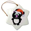 3dRose Cute goofkins Weihnachts Skunk Santa Cartoon – Schneeflocke Ornament, Porzellan, 3 Zoll (ORN 102066 _ 1)