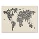 Markenzeichen Fine Art Katzen World Map 2 von Michael Tompsett Leinwandbild, 14 by 19"