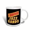 3dRose Ich überlebte Jazz Hände Survial Stolz und Humor Design Tasse, Keramik, weiß, 11,43 x 8,45 x 12,7 cm