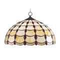 Loxton Lighting Lampenschirm/Hängeleuchte, im Tiffany-Stil, mit Schmucksteinen verziert, 40 cm, Rubinrot