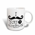 3dRose I Moustache You A Question Retro-Magic zu Tasse, Keramik, Schwarz/Weiß, 10,16 x 7,62 x/