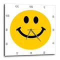 3dRose gelb Smiley, – Cute Traditionelle Happy Smily – 1960er Hippie Style – Smiling auf weiß – Wanduhr, 10 von 25,4 cm (DPP 76653 _ 1)