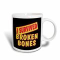 3dRose Ich überlebte Broken Bones Survial Stolz und Humor Design Tasse, Keramik, weiß, 11,43 x 8,45 x 12,7 cm