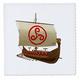 3dRose QS 180529 _ 1 A Viking Schiff mit Segel gegen eine weiß Background-Quilt Platz, 10 von 25,4 cm