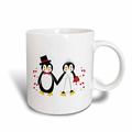 3dRose Cute rot Hearts Pinguin Braut und Bräutigam Hochzeitspaar Tasse, 15 oz, Keramik, weiß, 11,43 x 8,45 x 12,7 cm