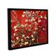 ARTWall Kunstdruck auf Leinwand Interpretation in rot Almond Blossom Floater gerahmt 36 Kunstdruck auf Leinwand von Vincent van Gogh 36x48