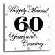 3dRose Happy Married 60 Years and Counting. schwarz Wanduhr (DPP_193400_3), 38,1 x 38,1 cm