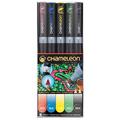 Chameleon Art Products - 5 permanente Alkohol-filzstifte; Grundtöne