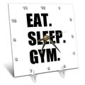 3dRose DC 180409 _ 1 Eat Sleep Gym Text Geschenk für Bewegung und Keep Fit Fitness Fan Schreibtisch Uhr, 6 von 6