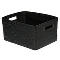 Kouboo Laguna Rectangular Rattan Storage Basket, Black_P, Rattan und Korbweide, Schwarz, 43.814999999999998 x 32.384999999999998 x 23.495000000000001 cm