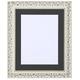 Tailored Frames – Vienna weiß, Vintage Bilderrahmen Shabby Chic Größe 80 x 60 cm für 70 x 50 cm mit schwarzem Passepartout