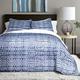 Lush Decor 3 Stück Pebble Creek Tie Dye Sherpa Quilt Set, Navy, King Size