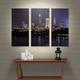 wall-art Artwall Kunstdruck auf Leinwand Cody York 3-teiliges Cleveland Skyline 10 Galerie gewickelt Leinwand-Set, 36x54