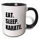 3dRose Eat Sleep Karate-Martial Kunst-Geschenk mit Ton Typography-Two Kaffeebecher, Keramik, Schwarz, 10.16 cm x 7,62 x-Uhr