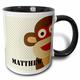 3dRose Monkey Matthew für Boys-Two Kaffeebecher, Keramik, Schwarz, 10.16 cm x 7,62 x-Uhr