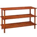 Home Discount 3 Etagen/Holz Aufbewahrung Organizer Schuh Ständer Rack, Walnuss