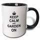 3dRose Tasse 157726 _ 4 Keep Calm und Garten auf Carry On Gardening Gärtner Geschenke Schwarz Fun Funny Humor Witz zweifarbig schwarz Tasse, 11 Oz, schwarz/weiß