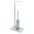 Feridras Floor Toilet Brush Holder Chrome/Tranparent