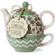 Pavilion Gift Company 74072 Bloom Someone Special Keramik Tea for One, 15 Oz, multicolor