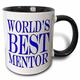 3dRose Worlds Best Mentor. Blau. – Zwei Ton Schwarz Tasse, 313 ml (Tasse 193638 _ 4), 11 Oz, schwarz/weiß