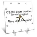 3dRose Happy 20. anniversary-175320 Stunden zusammen 6 von 6 (DC 224665 _ 1), 6 x 6 Schreibtisch Uhr