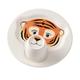 Villeroy & Boch Animal Friends Tafelservice für Kinder mit Tiger-Motiv, 2-teilig, Premium Porzellan, Weiß/Orange