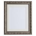 Tailored Frames-Vienna Silber Vintage Kunstvolles Antik Weiß Shabby Chic Bilderrahmen Größe 50 x 50 cm für 40 x 40 cm mit Halterung