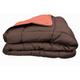 Poyet Motte Calgary Bettbezug Polyester Schokolade/Koralle, Polyester, Chocolat/Corail, 220x160x1 cm