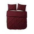 VCNY Home Carmen 3 Stück Mikrofaser Bettbezug Set, Ultra Soft Bettbezug, knitterarm Bett Set, Queen, Burgund